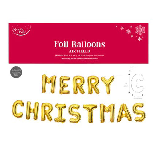 Picture of FOIL BALLOONS - MERRY CHRISTMAS GOLD